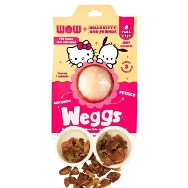 Petisco Weggs para Caes Hello Kitty Lombinho e Curcuma aberto